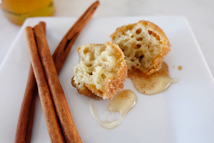 insides of mini cinnamon sugar honey puff