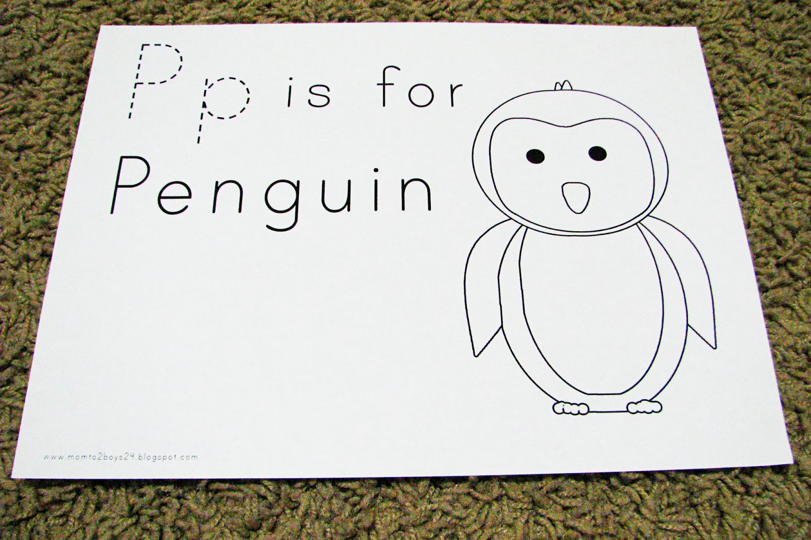 p is for penguin coloring pages - photo #33