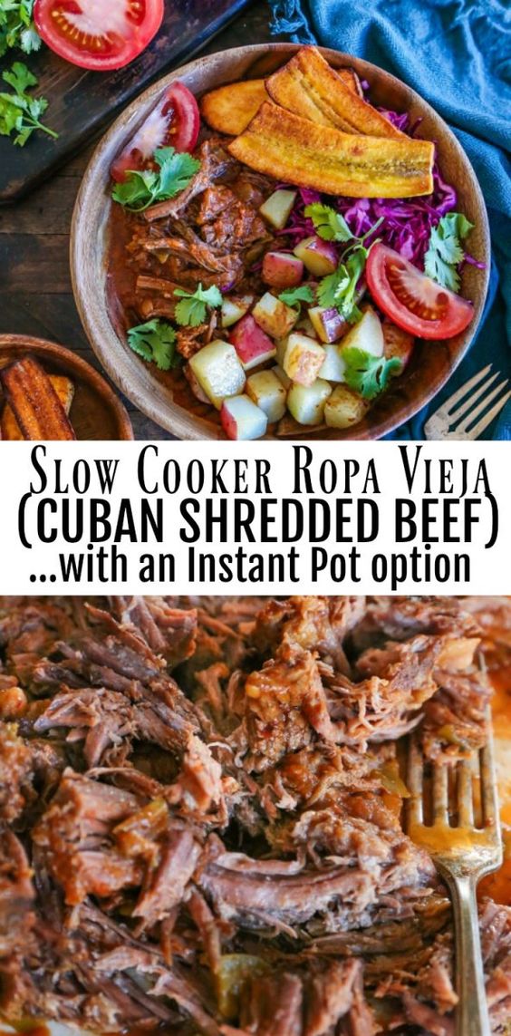 SLOW COOKER ROPA VIEJA RECIPES (CUBAN SHREDDED BEEF)