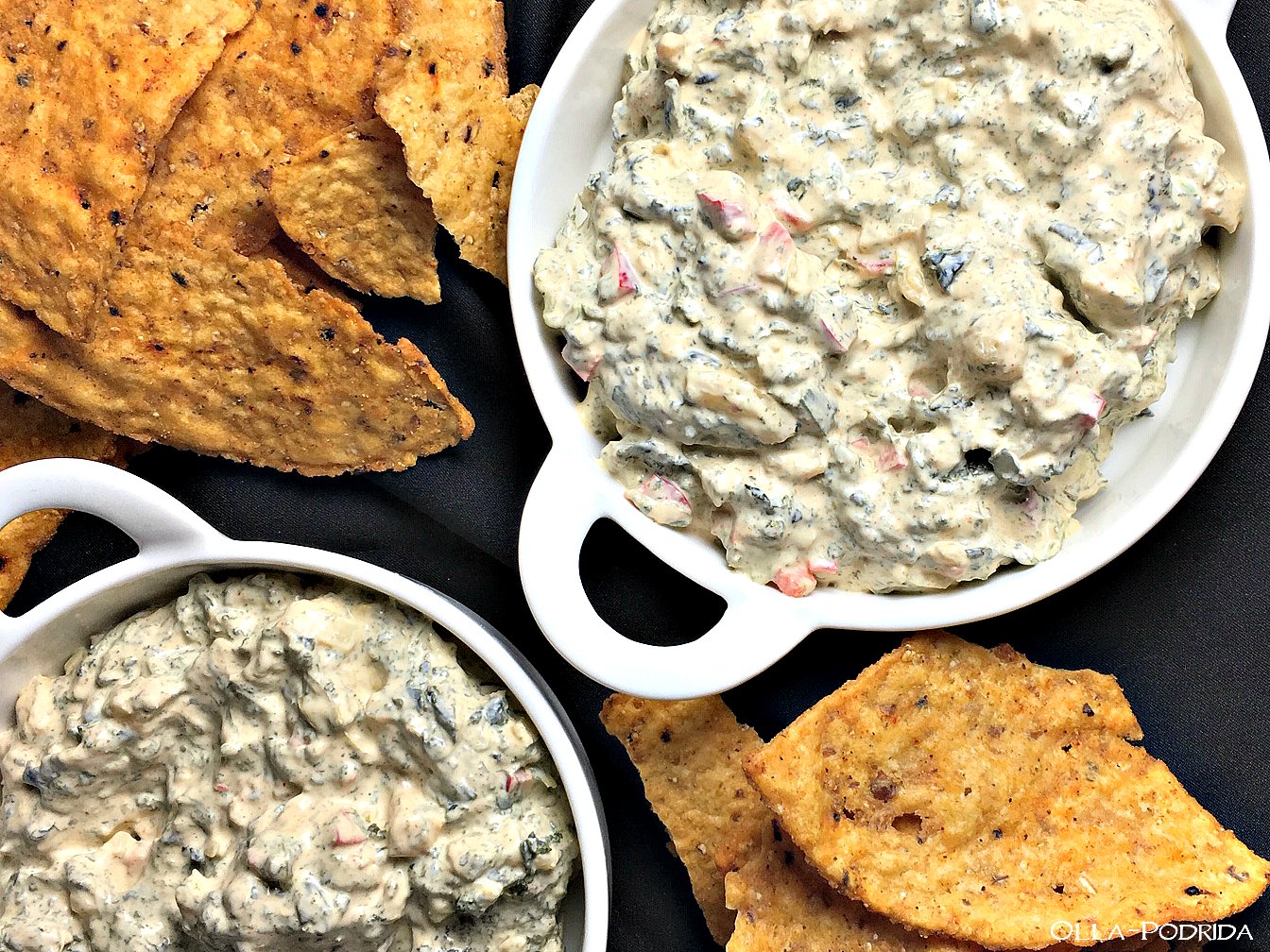 OllaPodrida Jicama Spinach Dip with Hearts of Palm
