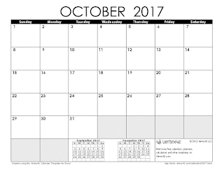 Free Printable Calendar October