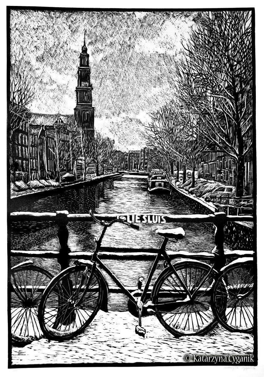 Black and White Linocuts by Cyganik