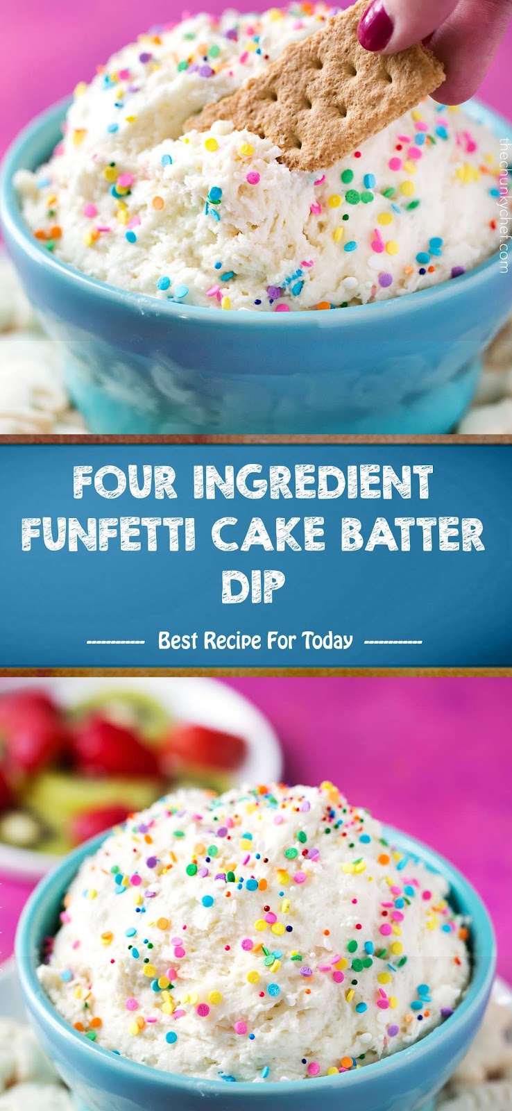 FOUR INGREDIENT FUNFETTI CAKE BATTER DIP