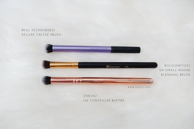 BH Cosmetics Sculpt and Blend 2 - 129 Small Round Blending Brush, Real Techniques Deluxe Crease Brush, Zoeva 142 Concealer Buffer