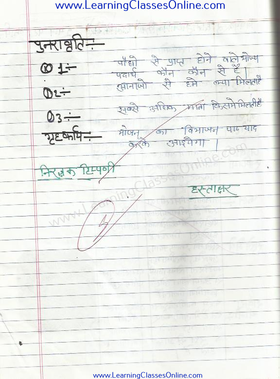 home science lesson plan in hindi for class 7