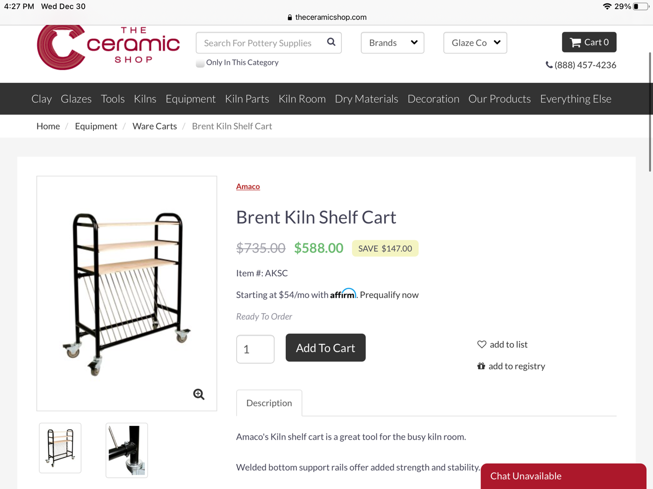 Kiln shelf cart for sale in Weaverville