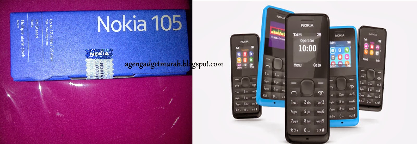 Nokia 105, white Speakeing Clock Agen Gadget Murah