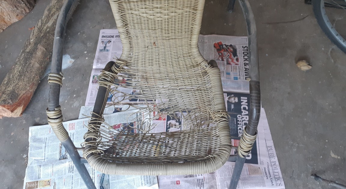 GARDEN CHAIR WEAVING (PARACHORD OR PLASTIC WIRE NETTING)