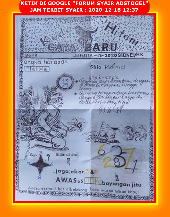 Syair sdy 18 Desember 2020 KODE SYAIR SGP SYAIR HK SYAIR SYDNEY 2021