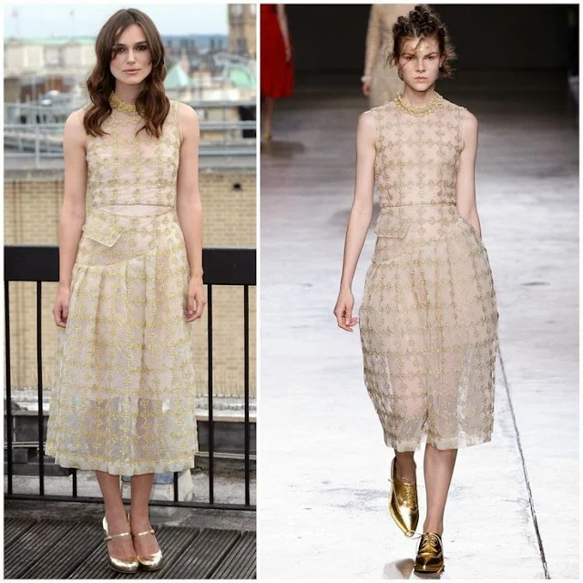 Keira Knightley in Simone Rocha – ‘Begin Again’ London Photocall