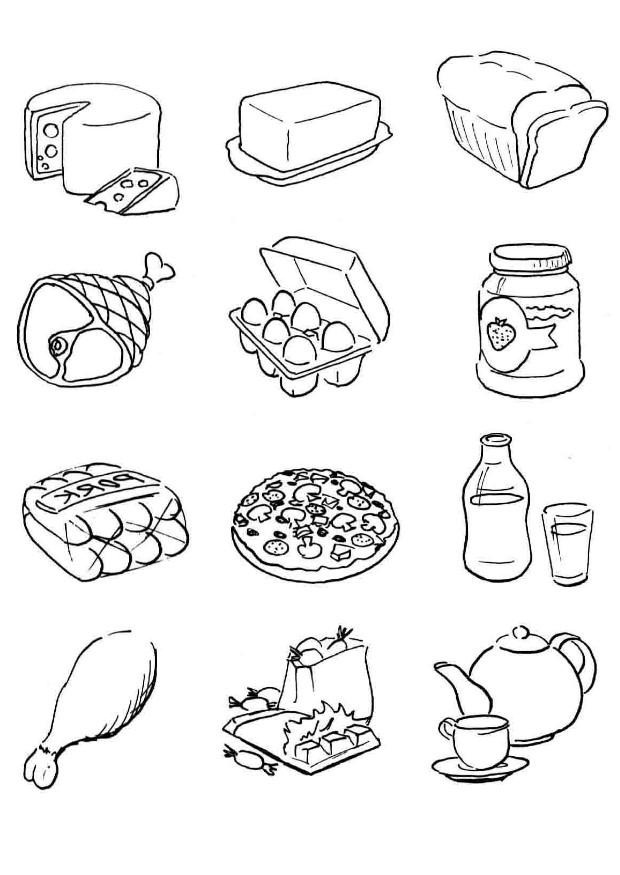 Los Dibujos Para Colorear Dibujos De Comida Para Colorear