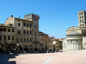 Arezzo's beautiful Piazza Grande is at the heart of the major Tuscan city