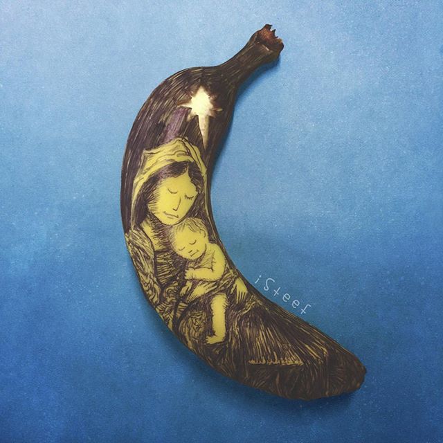 lukisan media pisang paling kreatif unik lucu dan menakjubkan-9