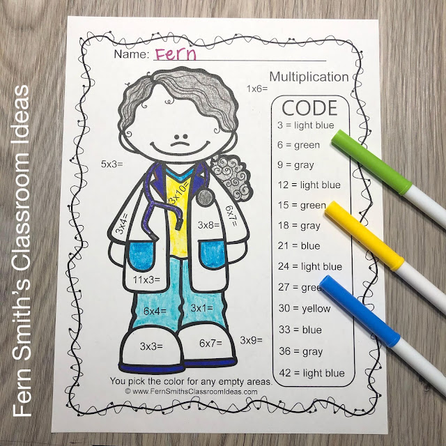 Click Here to Download These Community Helpers Career Themed Color By Number Multiply by 3 & 6 AND Divide by 3 & 6 Printable Worksheets Resource Bundle for Your Classroom Today!
