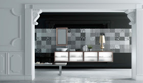 Marzua: Patchwork cerámico en paredes y suelos