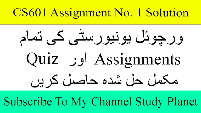 CS601 Assignment No. 1 Fall 2019 Complete Solution | Study Planet