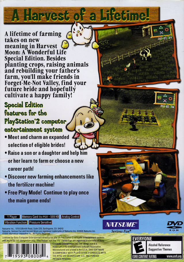 Harvest Moon A Wonderful Life Special Edition