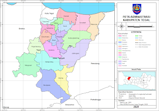 Peta Administrasi Kabupaten Tegal, Provinsi Jawa Tengah ~ NeededThing