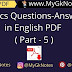 Politics Questions-Answers in English PDF ( Part - 5 )