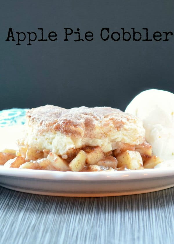 Apple Cobbler with a thick flaky pie crust hybrid flaky biscuit crust and apple pie filling is a favorite dessert recipe from Serena Bakes Simply From Scratch.