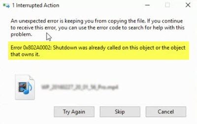 Error 0X802a0002 Pada Windows 10/8/7 Shutdown was already called on this object or the object that owns it Error 0X802a0002 Pada Windows 10/8/7