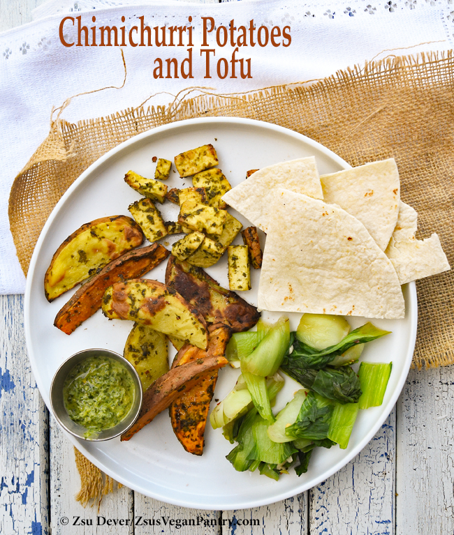 Zsu's Vegan Pantry: chimichurri potatoes and tofu