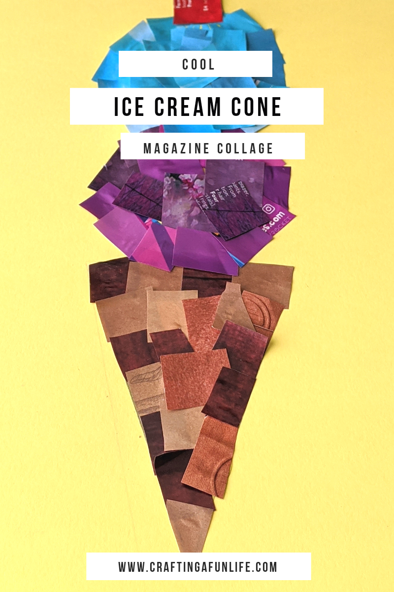 Magazine Collage Craft Ice Cream Cone for Kids - Crafting A Fun Life
