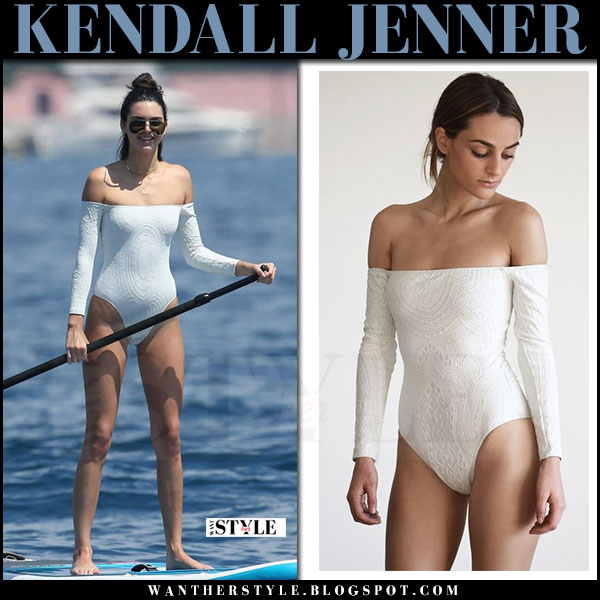 white off the shoulder swimsuit