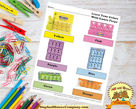 Learn Your Colors With Marshmallow Easter Peeps Preschool Worksheets by DogAndMouseComany.com