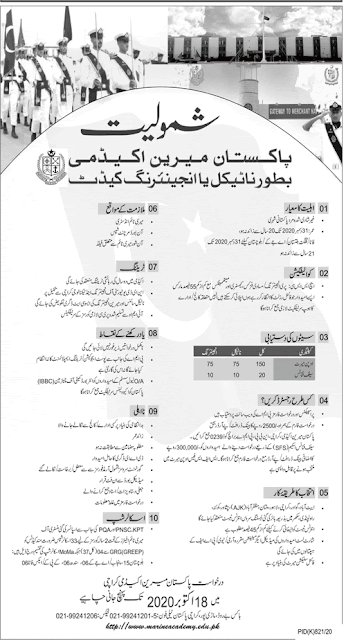 Join PMA Govt Jobs 2020, Pakistan Marine Academy Jobs