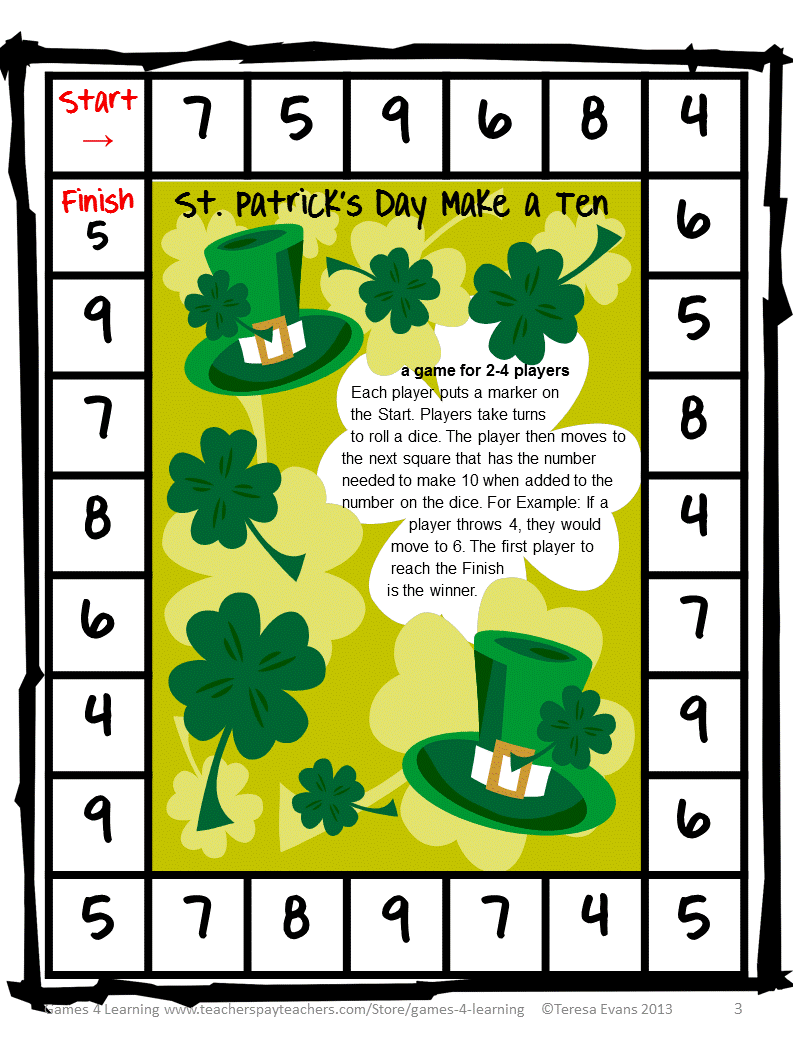 Fun Games 4 Learning: St. Patrick's Day Math Freebies