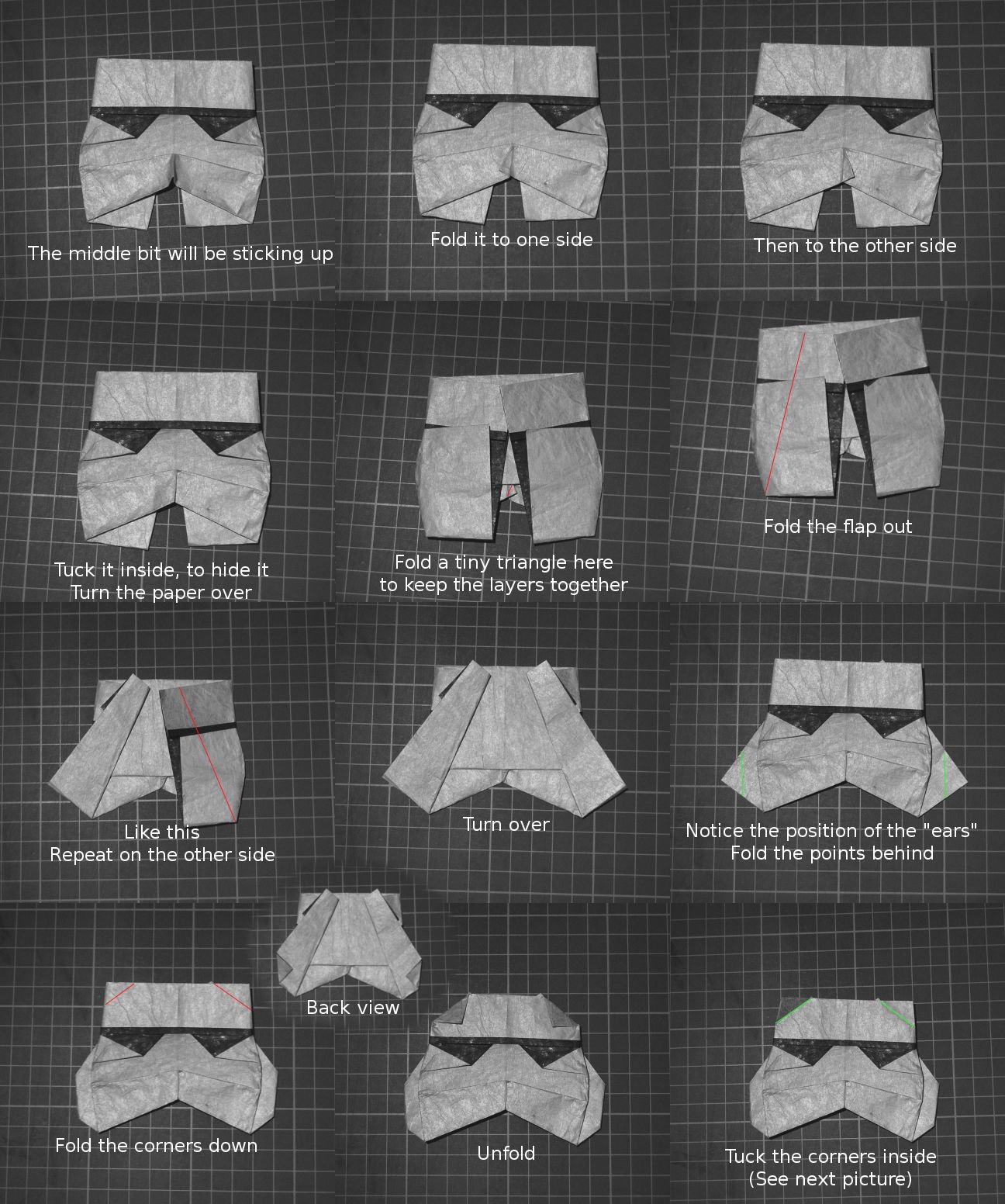 Extremegami How to make a origami Stormtrooper Finger Puppet