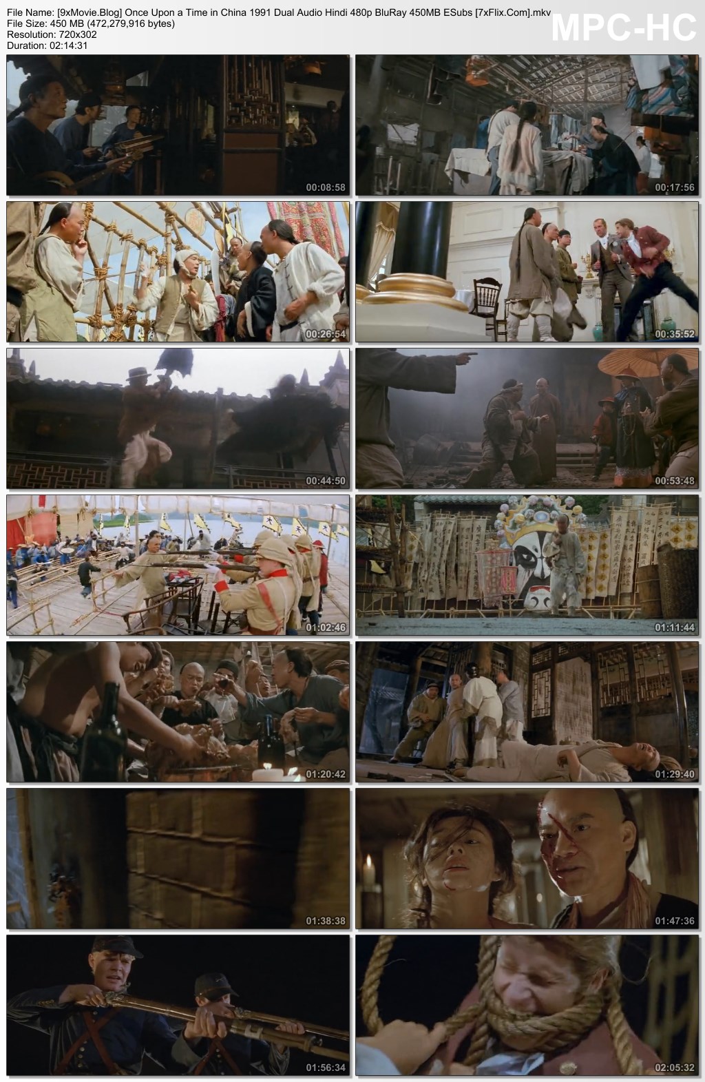 Once Upon a Time in China 1991 Dual Audio Hindi 480p BluRay x264 450MB ESubs