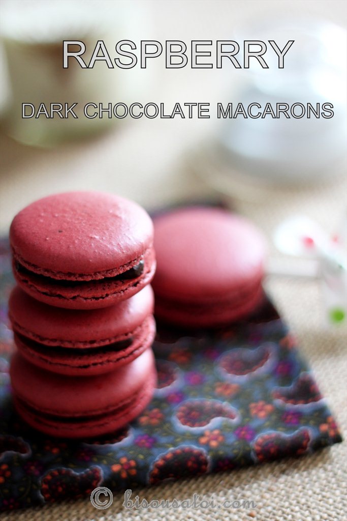 Raspberry Dark Chocolate Macarons - Bisous À Toi