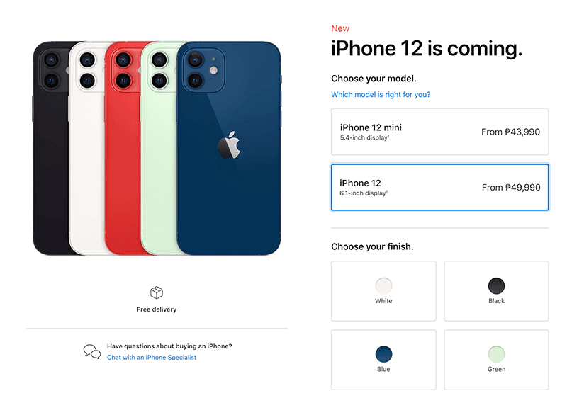 Apple iPhone 12 and 12 mini PH price