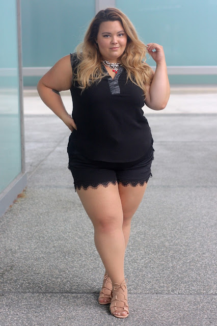 LACE SHORTS | NATALIE IN THE CITY - A Plus Size Fashion Blog, by ...