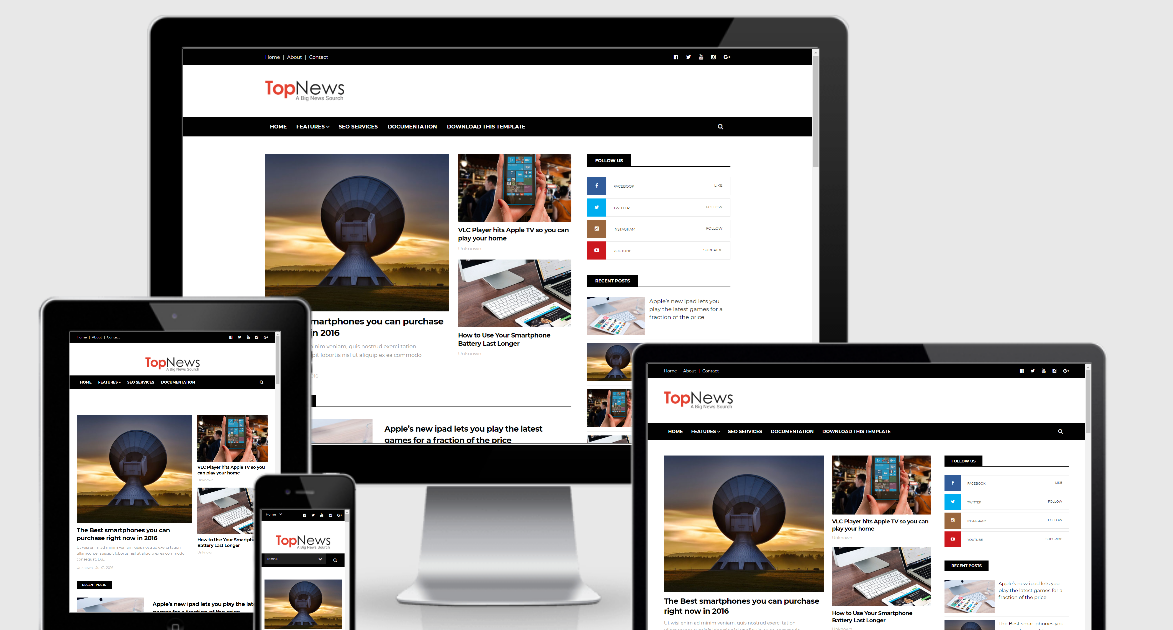 Top News Blogger Template Free Download HowToGyaan