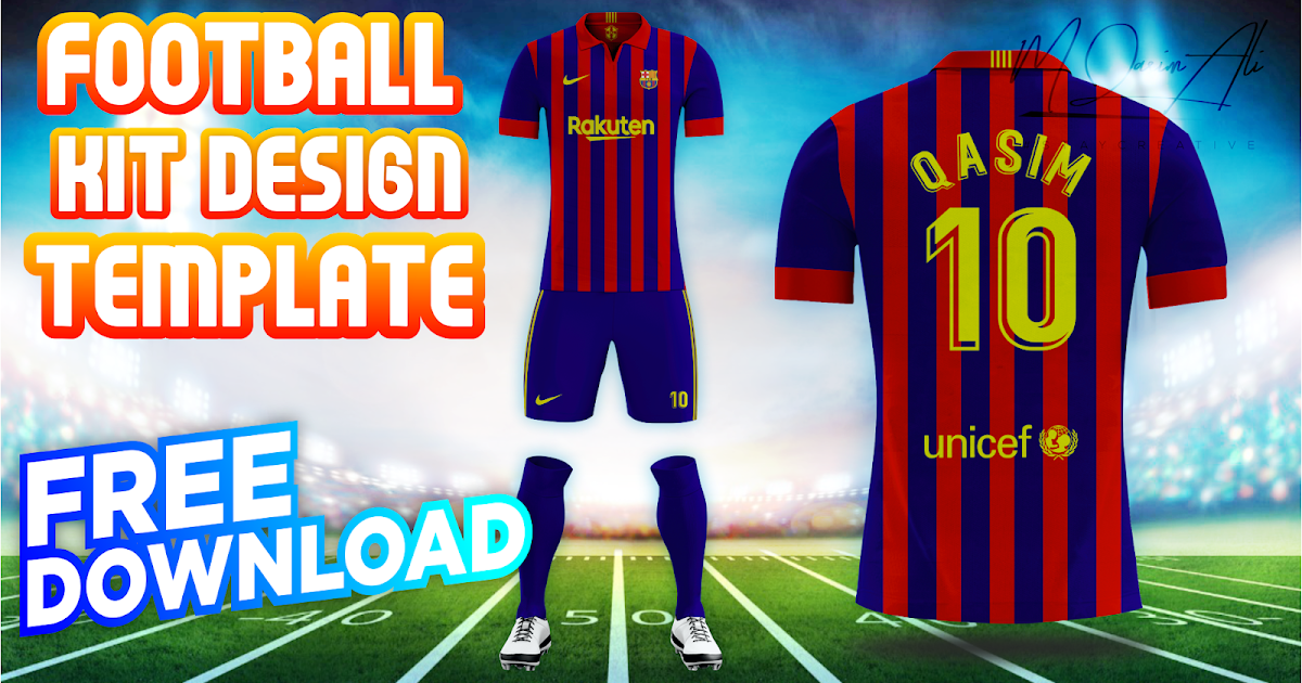 Download Free Football Kit Design Tutorial In Corel Draw Free Cdr File Download By M Qasim Ali M Qasim Ali Sports Templates For Photoshop PSD Mockup Template