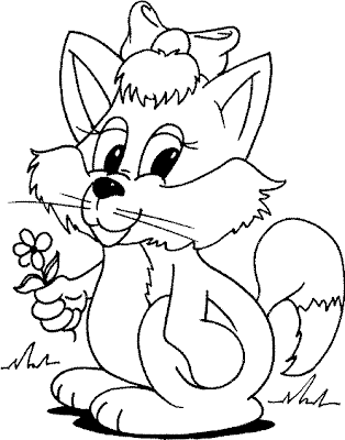Female Kitten Coloring Pages For Girls