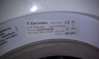 Electrolux EWS 1046 label