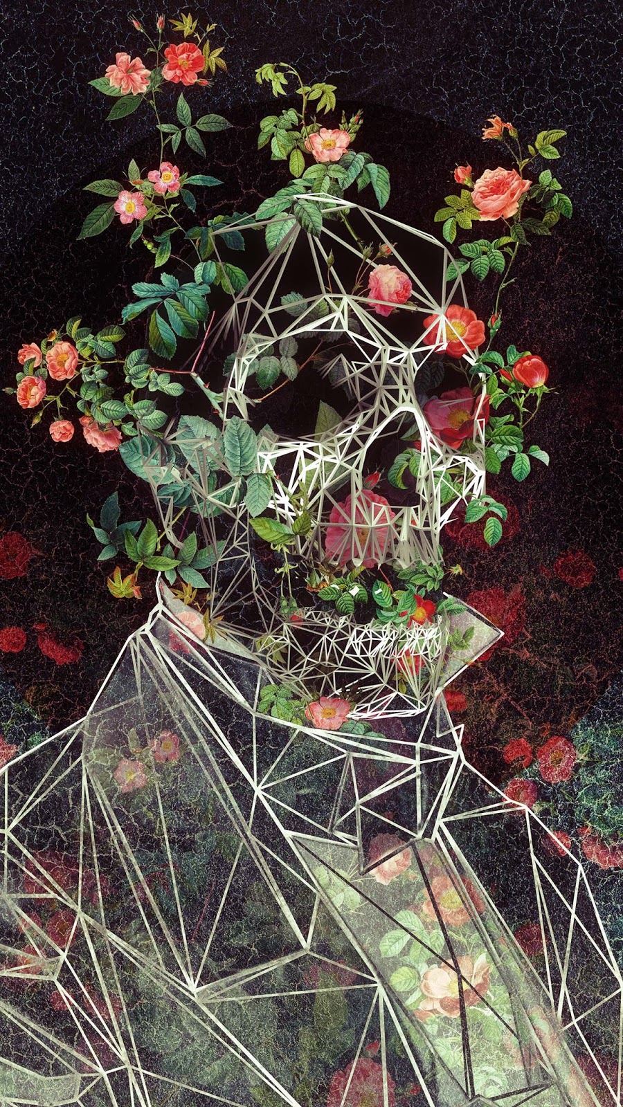 Mr Cage Mobile Wallpaper,skull,flowers - HD Mobile Walls