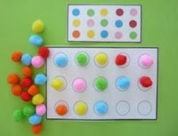 Recursos para Educación Infantil: Jugamos con pompones de colores