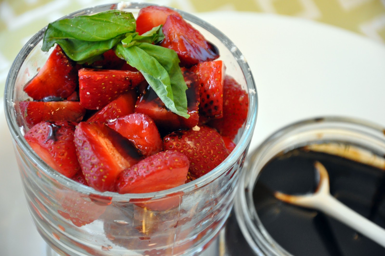 camo meets couture Fresh Strawberries with Balsamic Reduction