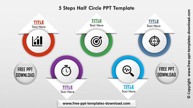 5 Steps Half Circle PPT Template Download