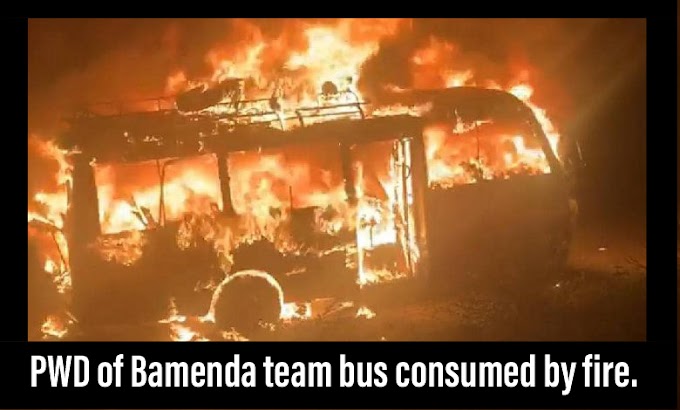 Cameroon Football: Fire consumes PWD Bamenda team bus 