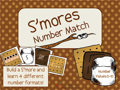 S'mores Number Recognition game. Kids build s'mores to learn 4 different number formats. | Apples to Applique