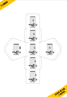 Dado musical - notas clave de sol Dado musical - notas clave de sol