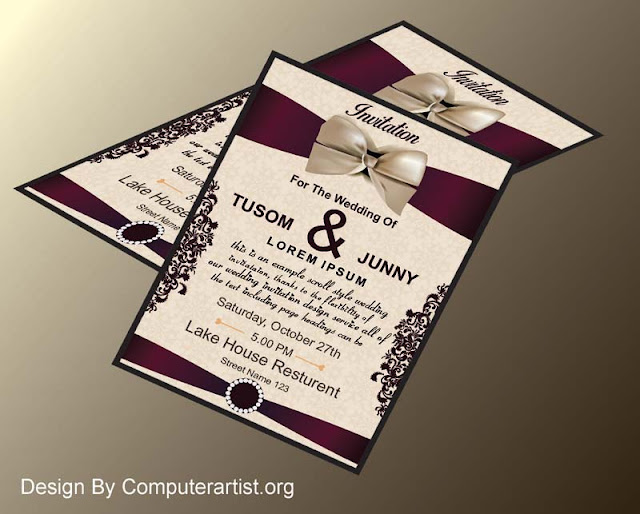 Printing options for wedding cards Wedding Card Design Template Free Download - Computerartist - Computer