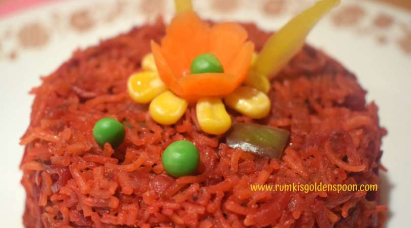 Beetroot Pulao recipe, Beetroot rice recipe, Instant pot Beetroot pulao, Indian recipes, Rice recipes, Healthy Recipes, Veg recipes, Vegan recipes, Quick and easy recipe, Beetroot recipes, Rumki's Golden Spoon