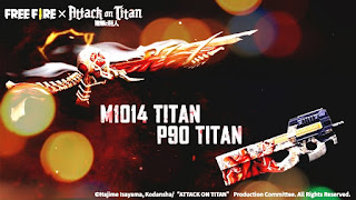 How to get the Attack on Titan M1014 and P90 skins in Free Fire